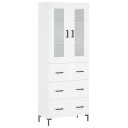 vidaXL Highboard hvit 69,5x34x180 cm konstruert tre 8720845478230