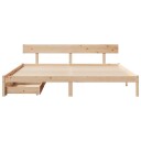  Sengeramme med madrass 200x200 cm heltre furu 8721102939112