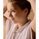 Blomdahl Golden Titanium Ear Ring 14 mm Bicone 6 mm Light Rose