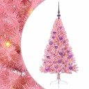  Kunstig Forhåndsopplyst Juletre med 150 LED Rosa 120 cm PVC