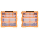 Sortimentskap med 12 skuffer 2 stk 26,5x16x26 cm