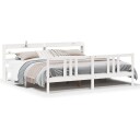  Sengeramme med hodegavl hvit 200x200 cm heltre furu 3306719