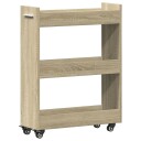  Sidebord med hjul sonoma eik 60x22x79 cm konstruert tre 8721012493193