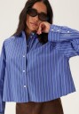 Calvin Klein Jeans Yd Stripe Boxy Cropped Shirt Blue L