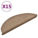 vidaXL Selvklebende trappematter 15 stk kremhvit 56x17x3cm nålestempel