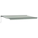 vidaXL Markiseramme Grønn og hvit 500 × 300 cm Polyester med PU-belegg