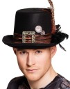 Stilig Svart Steampunk Flosshatt med Dekor