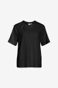 Vila - Topp viNoria Flounce O-neck S/S Top - Svart