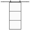 vidaXL Skyvedør med monteringssett svart 90x205 cm ESG-glass