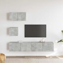 vidaXL TV-skapsett 4 deler betonggrå konstruert tre