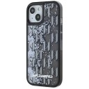 Karl Lagerfeld Liquide Glitter Monogram Gradient iPhone 15 Case Black