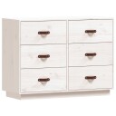 vidaXL Skjenk hvit 100x40x75 cm heltre furu