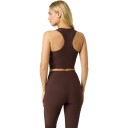 Björn Borg Ribbestrikket Cropped Treningstopp Dame Coffee Bean XL