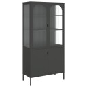 vidaXL Highboard svart 90x40x180 cm glass og stål
