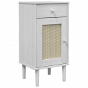  Nattbord SENJA rotting utseende hvit 40x35x80 cm heltre furu 8721012134331