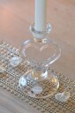 Lysestake hjerteformet i glass