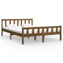 vidaXL Sengeramme honningbrun heltre 150x200 cm 5FT King Size