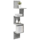vidaXL Vegghylle Veggmontert Betonggrå 32 x 21 x 107 cm Konstruert tre