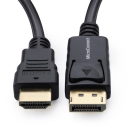 MicroConnect 10m DisplayPort til HDMI Adapterkabel med 1080p Støtte - Dobbeltisolert Svart
