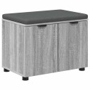 vidaXL Gangbenk Grå Sonoma 60 x 38 x 46 cm Konstruert treverk og stoff
