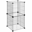 Vidaxl Dyrebur 8 Paneler Med Dør Svart 35X35 cm Stål