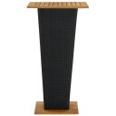  Barbord svart 60x60x110 cm polyrotting og heltre akasie