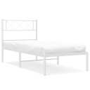 vidaXL Sengeramme i metall med hodegavl hvit 90x190 cm 8721012190979