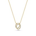 Sif Jakobs Jewellery Spirale Due Necklace Gullfarge Hvit 13 mm