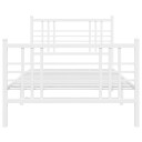  Sengeramme i metall med hode- og fotgavl hvit 90x190 cm 8721012373471