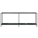 vidaXL Konsollbord svart 200x35x75,5 cm herdet glass