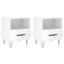 vidaXL Nattbord 2 stk høyglans hvit 40x35x47,5 cm konstruert tre