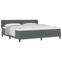  Box Spring seng med madrass Mørk grå 200x200 cm Stoff