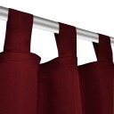 Vidaxl 2stk Bordeaux Micro-Sateng Gardiner Med Sløyfer 140 X 175 Cm
