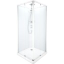 Contura Showerama Comfort dusjkabinett, 90x90 cm, hvit profil, frostet glass