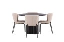 Venture Home Olivia Matgruppe 110 cm Rund med 4 Modesto Stoler Sort