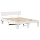  Sengestamme med hodegjerde Hvit 160 x 200 cm Heltre furu