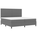  Boxspring seng med madrass & LED lampe Grå 200x200 cm Corduroy stoff