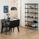 Spisebord HOME4YOU Roxby 80/120x80x76 cm Svart - Svart