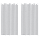  Gardiner med gardiner 2 pcs Lysegrå Polyester
