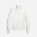 Ralph Lauren Mesh-Knit Cotton Quarter-Zip Sweater - Deckwash White Hvit XXL