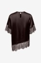 Only   Bluse Onlindona 2/4 Satin Lace Top Wvn   Brun