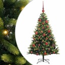  Kunstig Hengt Julegran med 150 LED lys grønn 150 cm PVC og PE