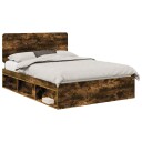  Sengestamme med hodegjerde Røkt eik 160 x 200 cm Massiv furu