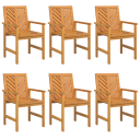  Hage Spisegruppe 6 pcs Brun Medium Massivt tre