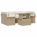 vidaXL Hagesofa Set 7 stk. Beige [Syntetisk]: Poly Rattan
