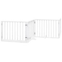  Hundeport Sammenleggbar 4 Paneler Hvit 320 cm Poppeltre 352185