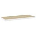 vidaXL Flytende vegghylle eik og hvit 80x23,5x3,8 cm MDF