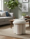 Vynor sittepuff 45 cm rund   Hvit