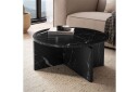 Sofabord Wohnling Rund steinoptikk stil moderne utseende 70 cm, Svart marmor - 70 cm, Svart marmor