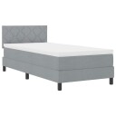  Box Spring Seng med madrass & LED Lysegrå 90x190 cm Stoff